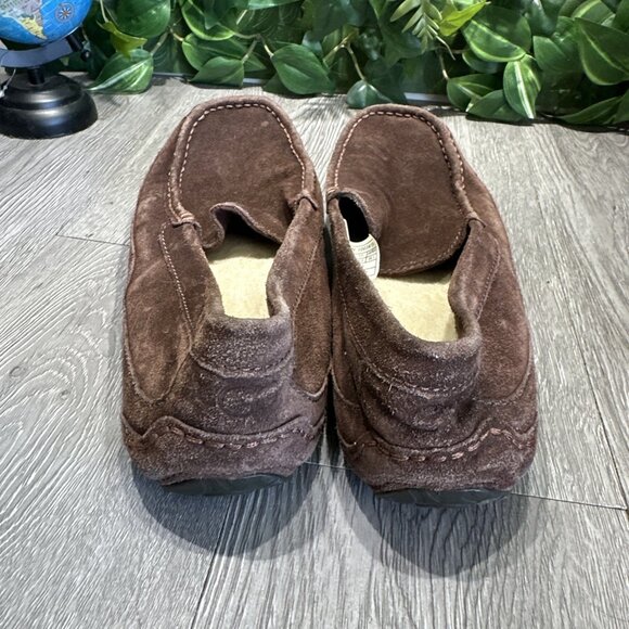 UGG Alder Indoor Outdoor Moccasin Slippers Mens Sz  11 44.5 Brown Leather Wool - Picture 5 of 10